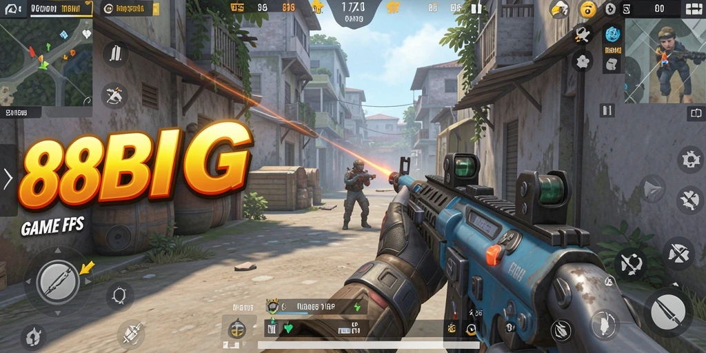 Tampilan aksi gameplay seru di 88BIG dengan pertarungan FPS yang mendebarkan.