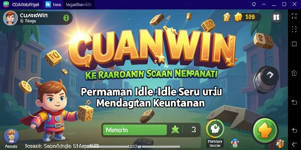 Screenshot gameplay CUANWIN menampilkan kemajuan dalam strategi Idle.