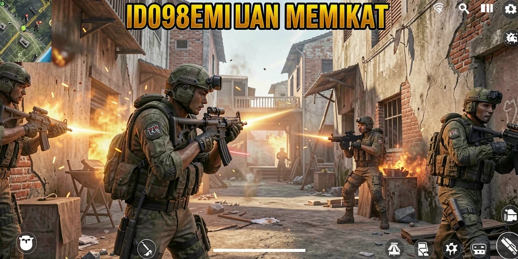 Gameplay mendebarkan ID098 dalam pertempuran FPS.