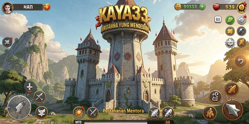 Screenshot KAYA33 menampilkan aksi seru dalam permainan Tower Defense.