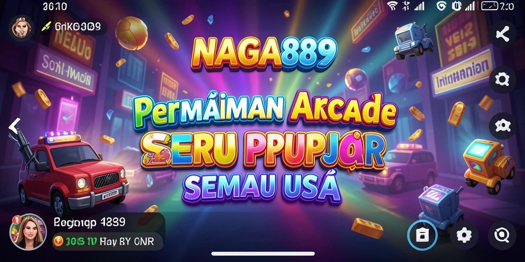 Tampilan gameplay seru NAGA889 dalam mode Arcade penuh warna.
