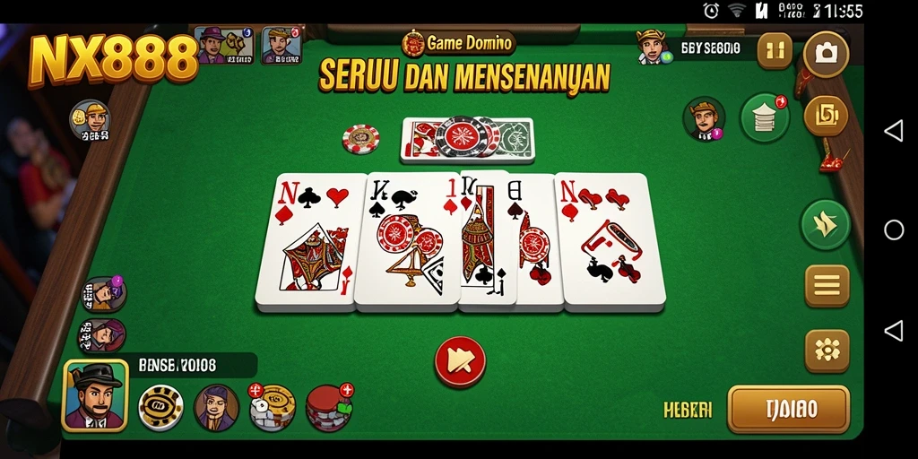 Tampilan gameplay seru permainan domino di NX888.