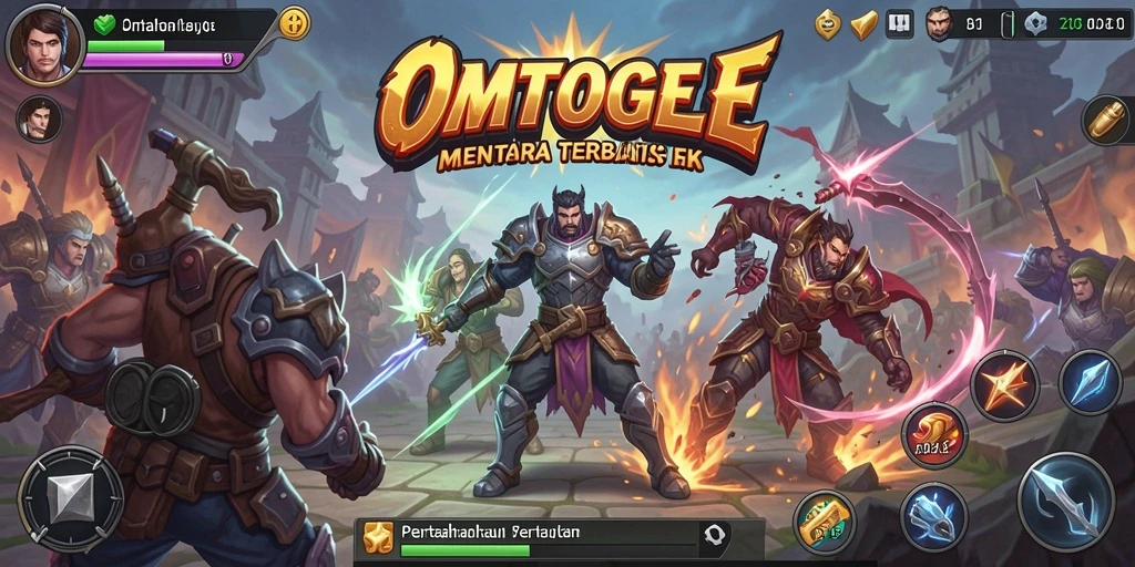 Tampilan gameplay OMTOGEL yang mendebarkan dalam pertahanan menara.