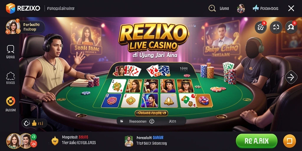 Tampilan gameplay seru di aplikasi Live Casino REZIXO.