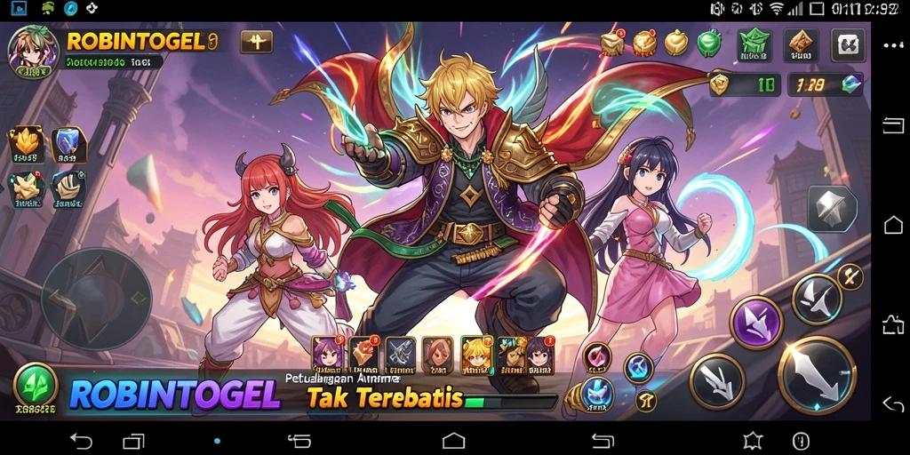 Tampilan gameplay menawan dalam <strong>ROBINTOGEL</strong>, penuh aksi dan karakter Anime.
