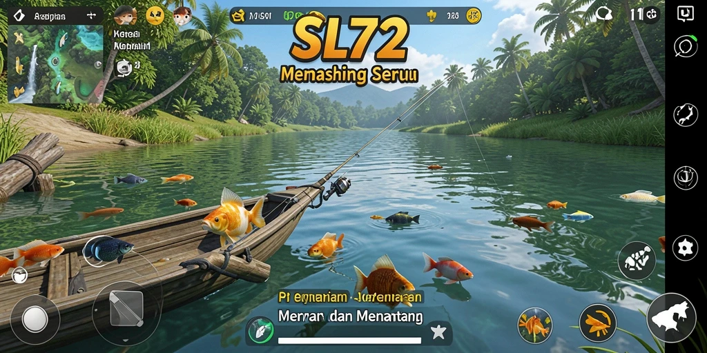 Tampilan gameplay SL72 dengan aksi memancing yang menegangkan.