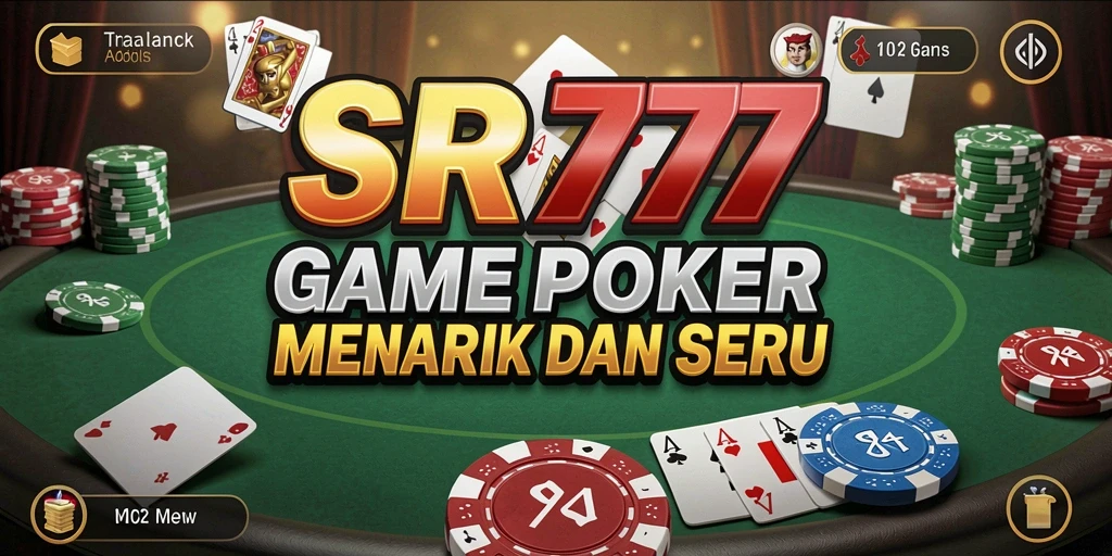 Tampilan antarmuka gameplay Poker yang menawan dan interaktif.
