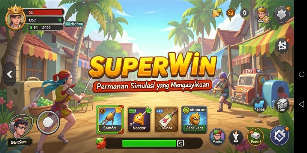 Tangkapan layar menarik menunjukkan gameplay mendetail SUPERWIN.
