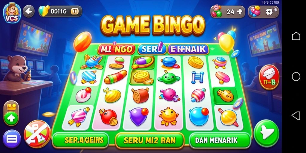 Screenshot gameplay VC5 menampilkan keseruan permainan Bingo yang menyenangkan.