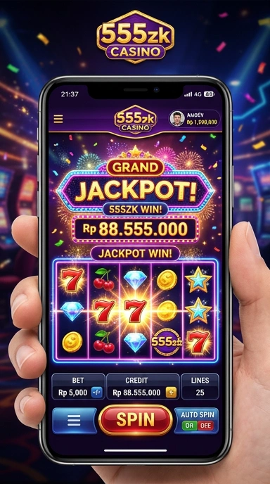 Tampilan utama aplikasi 555zk dengan berbagai pilihan aplikasi.